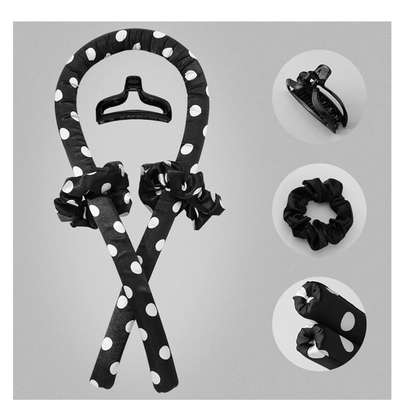 🌻4/$20 Heatless Black Satin Polka Dot Headband Curler Kit For Women
New Product - Picture 5 of 7